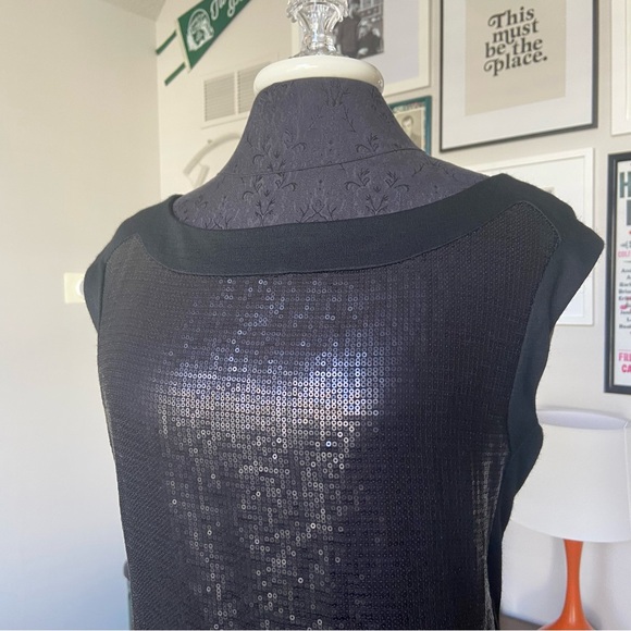 NWT Ann Taylor Black Sequin Sheath Holiday Party Cocktail Dress Size 6 - Picture 4 of 5